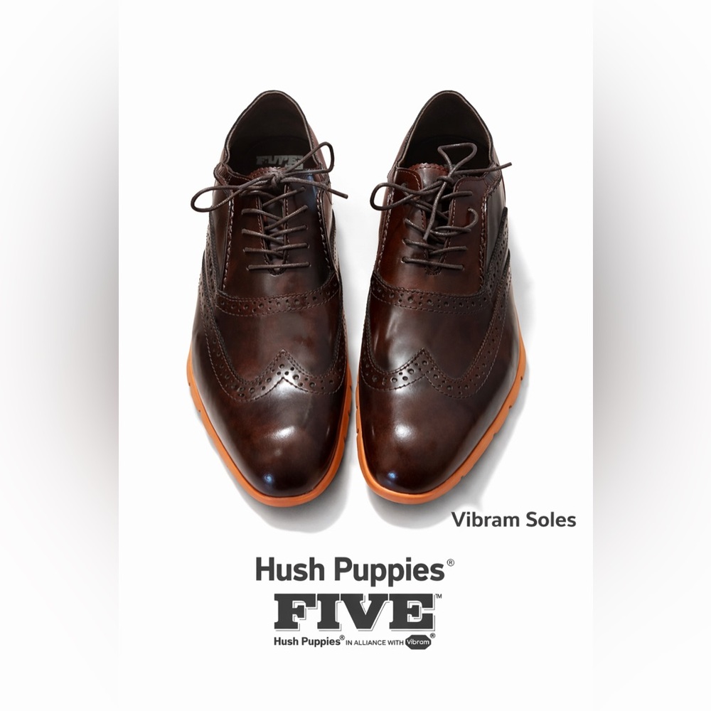 Hush Puppies Men's Dark Brown Oxfords with Vibram Soles
